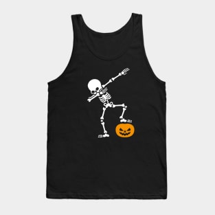 DABBING skeleton DAB pumpkin head Halloween Tank Top